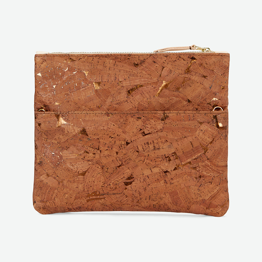 GiGi Versatile Cork Clutch - Bronzed